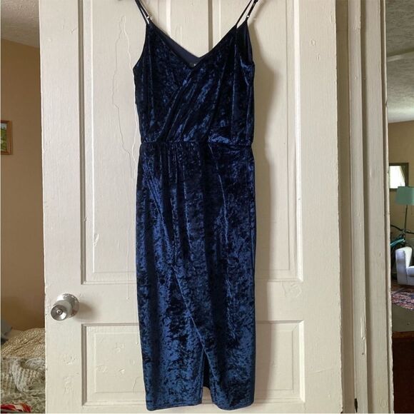 Sugarlips Sapphire Velvet Draped Dress - Picture 4 of 5